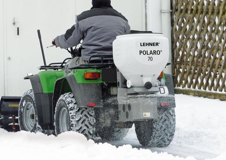 POLARO® 70 with rear attachment easily mounted on ATV/Quad when needed 